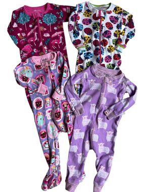 Hatley Girl's Cotton Sleepers - Lot of 4 (9-12m)